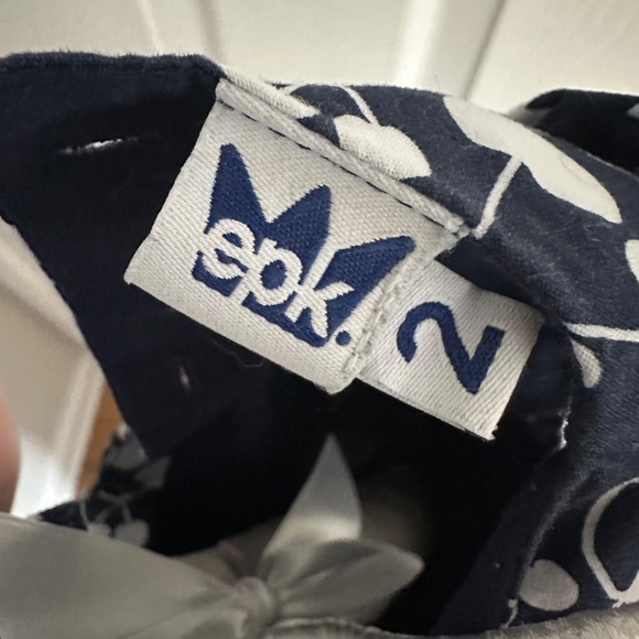 epk Designed in France Toddler Girls Cherry Dress Navy and White 2T - Picture 3 of 4